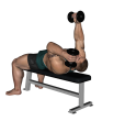 French Press - Flat Bench Dumbbell Feet Up